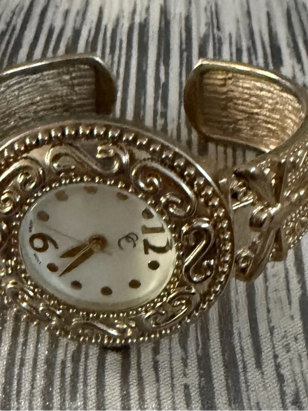 Ornate Gold Tone Decorative Women's Bracelet Watch - Charming Charlie